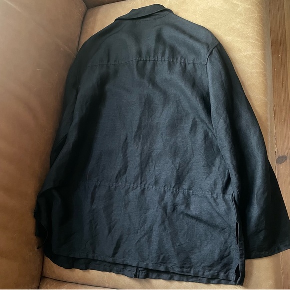 Style & Co linen shirt overshirt w mother of pearl buttons button down w pockets - Picture 3 of 9